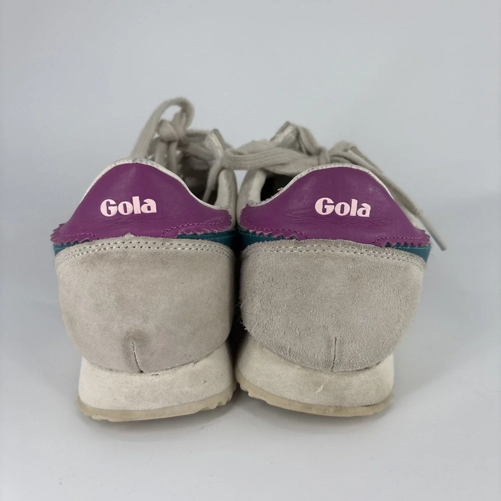 Gola Boston 78 Retro Running Sneakers Women's 8 White Teal Purple Trainers